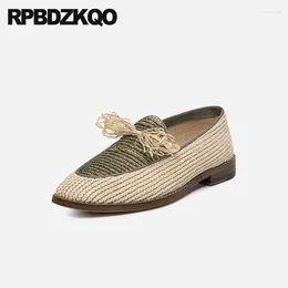 Casual Shoes Loafers Multi Colored Bowknot Round Toe Breathable Flats Bowtie Shallow Men Cane Summer Patchwork Holiday Slip On Bow Knot