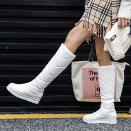 Boots 2024 Winter For Women Platform Warm Plush Snow Waterproof Knee-high Fashion Shoes Big Size 43