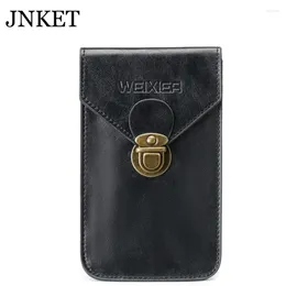 Waist Bags JNKET Retro Men PU Leather Bag Leisure Belt Multifunction Phone Fanny Pack Wallet