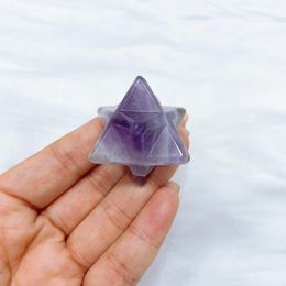 Decorative Figurines 25mm Crystal Merkaba Star Natural Chakra Quartz Stone Wiccan Reiki Healing Energy Gem Mineral Home Decor Gift Aquarium