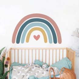 Stickers Boho Rainbow watercolor Wall Stickers for Kids Room Baby Room Selfadhesive Decal on the Wall Nordic Nursery Stickers Vinyl PVC