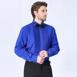 Men's Casual Shirts 2024 Spring/Autumn 57-115kg Plus Size Dress French Bow Tie Shirt Europe 6colors Swallow Collar Wedding Grooms Formal