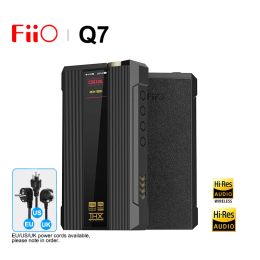 Amplifier FiiO Q7 Portable DesktopClass Headphone Amplifier AMP DAC Highend XU316 ES9038PRO QCC5124 chips 3000mW Output Power DSD512