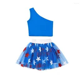 Clothing Sets Summer Independence Day Kids Baby Girl Outfits Sleeveless Tops Tutu Skirt Set Clothes