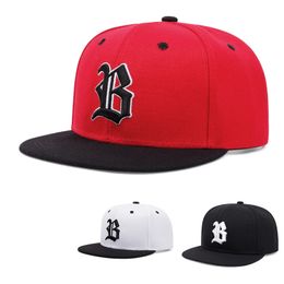 2024 Letter B Gothic Embroidered Solid Base Colour Trendy Unisex Adjustable Versatile Baseball Hat 240507