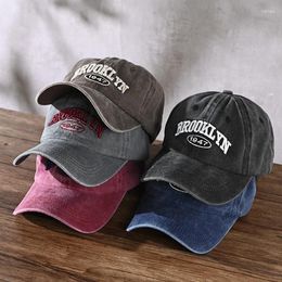 Ball Caps High Quality Brooklyn Embroidery Snapback Hat For Men Vintage Black Green Washed Baseball Women Gorras