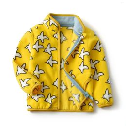 Jackets 2024 Kids Warm Coat Open Type Zipper Collar Short Velvet Fabrics Boys Girls Babi Clothes Polar Fleece Spring Autumn Jacket