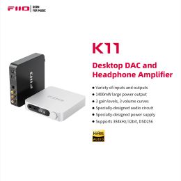 Converter FiiO K11 1400mW Power Balanced DAC Headphone Amplifier 384kHz/24Bit DSD256 for Home Audio/PC
