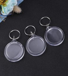 100pcs Po Keychain Circular Transparent Blank Acrylic Insert Po Picture Frame Keyring Key Holder Diy Split Ring Key Chain3078671