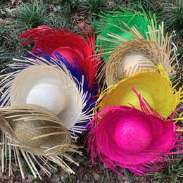 Berets HandWoven Mexicanos Straw Hat Colourful Po Props Hawaiian Styles Dress Up Festival Large Party