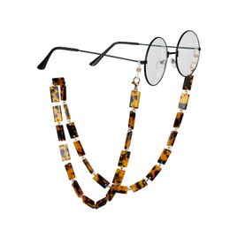 Eyeglasses chains Fashion Acrylic Crystal Women Eyeglass Chains Rectangle Beaded Glasses Chain Lanyard Jewelry Mask Holder Sunglasses Chain