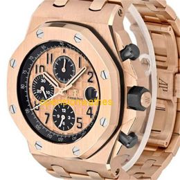 Automatic Watch AP Luxury Watches APS factory Audemar Pigue Royal Oak Offshore Watch 42mm Gold Unmarked dial Rose Gold OP28