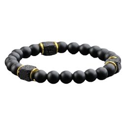 Natural Lava Stone Handmade Beaded Charm Bracelets For Men Father Healing Balance Yoga Party Decor Jewelry