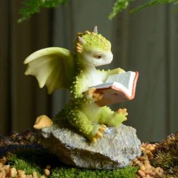 Miniatures Creative Cute Cartoon Dragon Ornaments Dinosaur Dolls Resin Animal Home Children's Room Living Room Decoration Birthday Gift