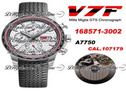 V7F 1685713002 Eta A7750 Automatic Chronograph Mens Watch Steel Case White Texture Dial Black Rubber Strap New Edition Puret7159516