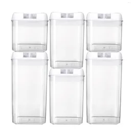 Storage Bottles 6PCS Airtight Food Containers Multi Capacity & Easy To Buckle Tank For Cereal Flour Sugar