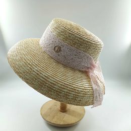 Wide Brim Hats Bucket Hats Summer Beach Hats For Women Fashion Ladies Ribbon Hat French Bucket Hat Travel Beach High Quality Raffia Sun Hat 2022 NEW J240425