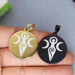 Pendant Necklaces 2Pcs/lot Wicca Spiral Goddess For Necklace Bracelets Jewellery Crafts Making Findings Handmade Stainless Steel Charm