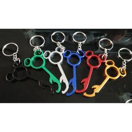 Key Rings 300Pcs/Lot Mini Mick Bottle Opener Keychain Unique Beer Chain Metal Wedding Favour Gift Keyring Drop Delivery Jewellery Dhrxj