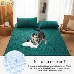 Bedding 100% Waterproof Quilted Fitted Bed Sheet with Elastic Band Soft Mattress Protector Cover Twin Queen King 160x200cm Home Decor