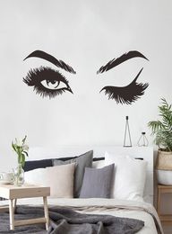 Art Decals High Quality Mural Wall Sticker Home Decoration Girl Room Creative 1Set Pretty eyelashes Living Room Wallpaper9858324