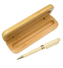 Bamboo Wooden Stationery Students Business Office Ballpoint Pen And Gift Box Elegant Fancy Nice Pens Christmas Set