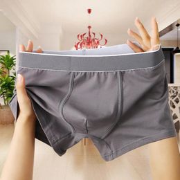 Underpants Men Cotton Comfortable Soft Boxer Briefs Breathable Sweat Sexy Pouch Panties Mid-rise Elastic Solid Colour Underwear