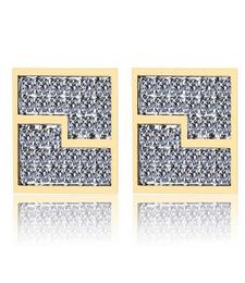 3D Box XL Gold CZ Square Iced Out Bling Bling Earrings 1 Pair Micro Pave Cubic Zircon Earring For Men Women Rapper Singer Accessor3786820