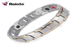 Rainso Stainless Steel Bio Energy Bracelet Fashion Health FIR Bangle Magnetic Jewelry Bracelets Hologram Wristband2454426