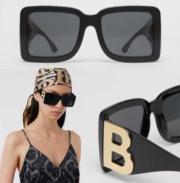 2020 Womens Sunglasses Square Multicolor Plate Frame Metal Big Double B Letter Legs Fashion Style UV400 Glasses BE4312 with Origin4212885