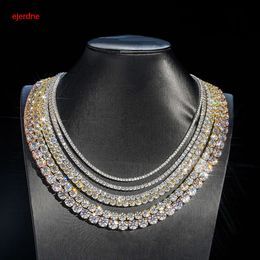 Moissanite Diamond Necklace for Women Man 2MM/3MM White Gold Plated Sterling Sier Fine Jewellery