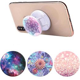 Cell Phone Mounts Holders Phone Holder Mandala Flower Foldable Finger Ring Mobile Phone Grip Tok Holder Stand Mobile Phone Accessories Phone Grip tok