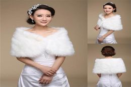 White Bridal Wrap Shawl Coat Jackets Boleros Shrugs Regular Faux Fur Stole Capes Wedding Party 170047822988