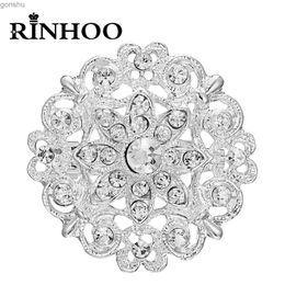 Pins Brooches Rinhoo Fashion Crystal Brooch Elegant Imitation Pearls Flower Korean Bridal Pins Badge Women Girls Wedding Party Bouquet Corsage WX