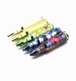 Bullet Shape Smoke Pipes Printed Smoking Pipe Dry Herb Holder Cigarette Hookah Plus Size Accessories Assorted Colors7943815