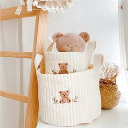 Diaper Bags Storage basket decorative organizer Bins handbag with embroidery used for diapers bottles towels toys baby clothingL240502