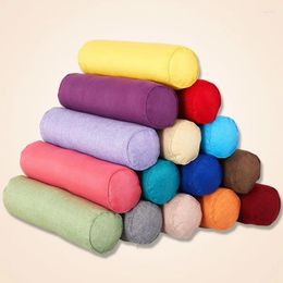 Pillow Solid Colour Cotton And Linen Cylindrical Waist Backrest Office Sofa Bedside Detachable Washable
