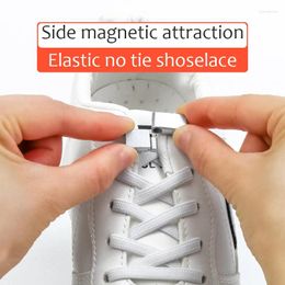 Shoe Parts Magnetic Lock Shoelaces Without Ties Colorful Elastic Laces Sneakers No Tie Kids Adult Flat Shoelace