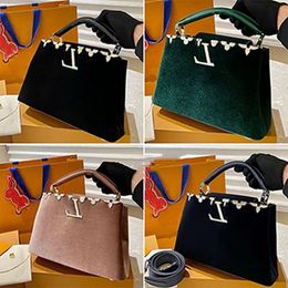 10A Fashion Fashion Capucines Designer Luxury 27*18cm Handbag Women's Wide Fabric Removable Shoulder Strap High Size Quality Jklxp
