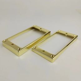 Accessories 1 Set Gold Humbucker Pickup Frames neck and bridge Pickup Mounting Ring Curved Tapered For LP Electric Guitar