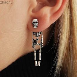 Dangle Chandelier New Halloween Skull Pendant Earrings Womens Fashion Punk Charm Ghost Spider Web Pendant Earrings Jewelry Gifts XW