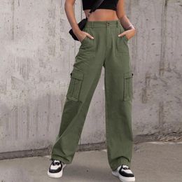 Women's Pants Y2K Women Vintage Cargo Streetwear Techwear Korean Harajuku Parachute Beige Sweatpants Wide Leg Joggers Trousers