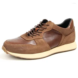 Casual Shoes Genuine Leather Men's Retro Men Sneakers Handmade Flat Anti Slip Wear-resistant Male
