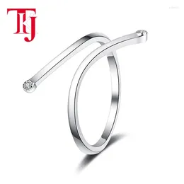 Cluster Rings TKJ Unique Geometry Korean Style Ring Simple Jewelry Real Silver 925 Gift For Women Party