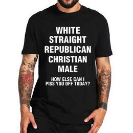 Men's T-Shirts White Straight Republican Male Funny Christian T-Shirt Print Mens Tops Ts Christian T-shirts Oversized Shirts Brand T Shirt T240506