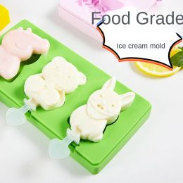 Tools Food Grade Silicone Made with Lid Homemade Ice Cream Ice Cream Popsicle Popsicle Mold DIY Cartoon Cheese Stick Tool