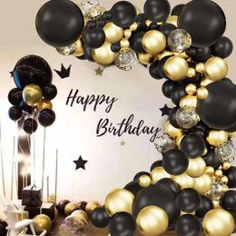 Party Decoration Black Balloons Garland Arch Kit Metallic Gold Latex Garduation Wedding Kid Birthday Baby Shower Deocration Globos