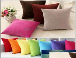 Pillow Case Bedding Supplies Home Textiles Garden Decor Plain Solid Color Throw Sofa Vintage Art Style Cotton Cushion Er New Drop 2685123