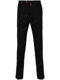 Mens Pants 100% Wool Kiton Logo-embroidered Slim-fit Trousers for Man Casual Long Pant