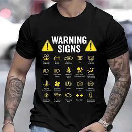 Men's T-Shirts T Shirt for Men Clothing Funny Driving Warning Signs 101 Auto Mechanic Gift Driver Men Tshirt Summer T Shirts Clothes Y2k Tops T240506